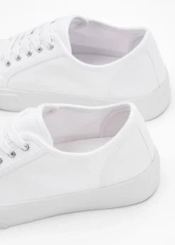 Zapatillas con plataforma de lona de algodón