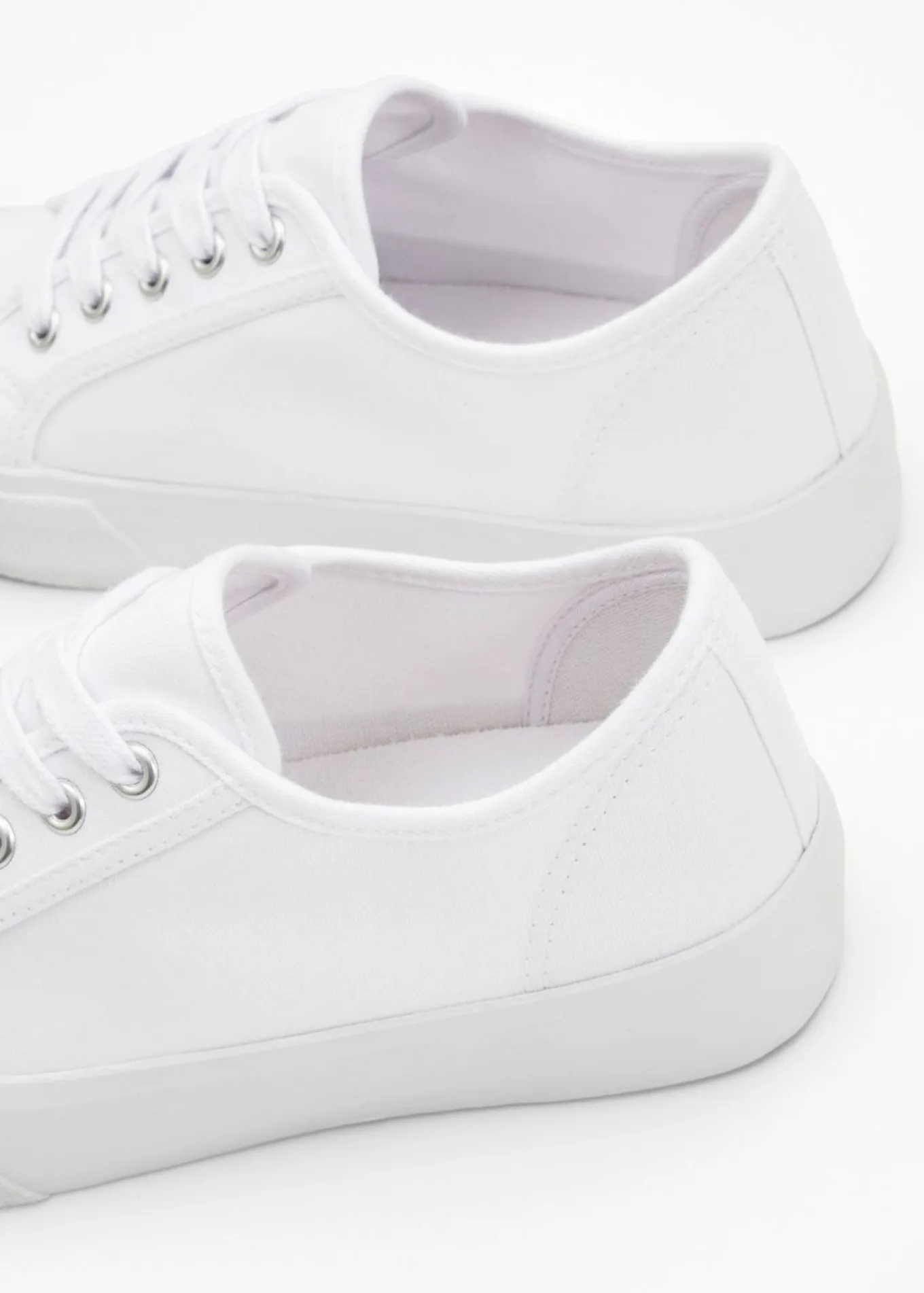 Zapatillas con plataforma de lona de algodón