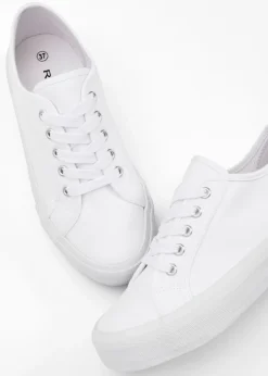 Zapatillas con plataforma de lona de algodón