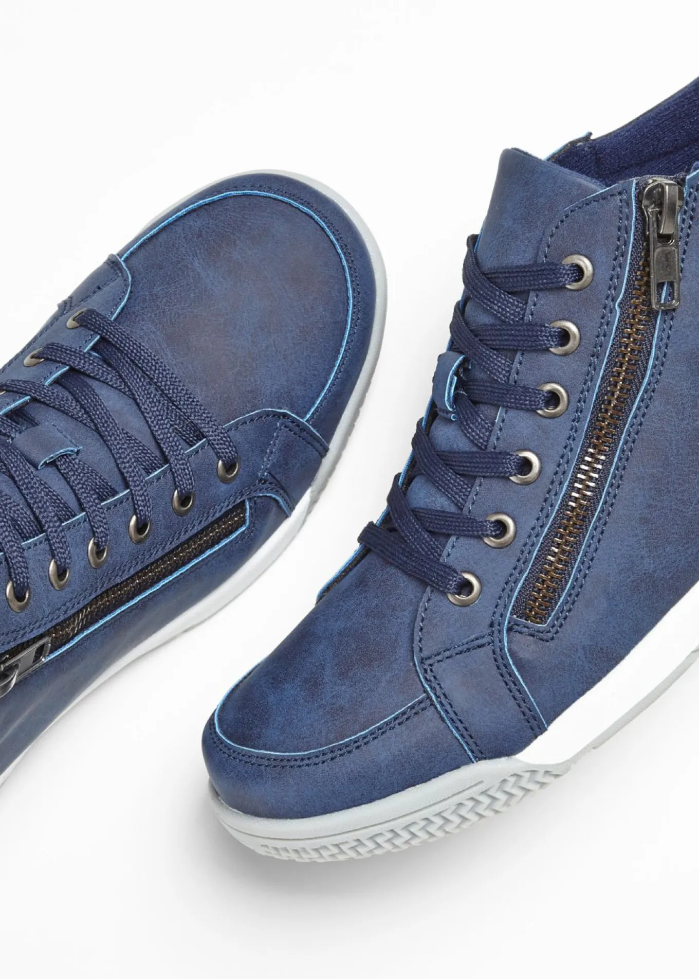 Zapatillas deportivas de caña alta con cremallera